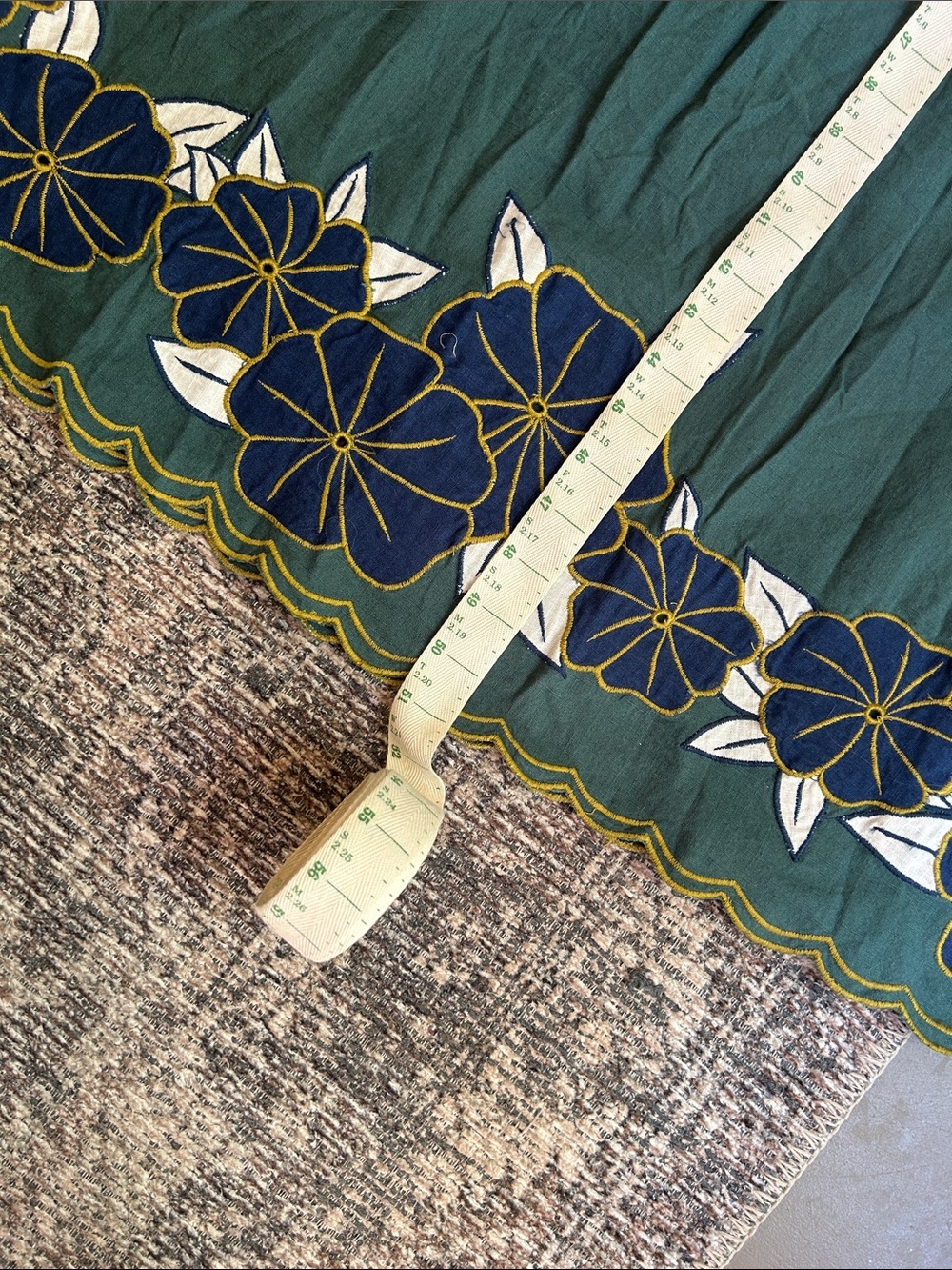The Great Midi Dress Palm Leaf Floral 2 M Cotton Hawaiian Green Short Sleeve - Picture 7 of 9
